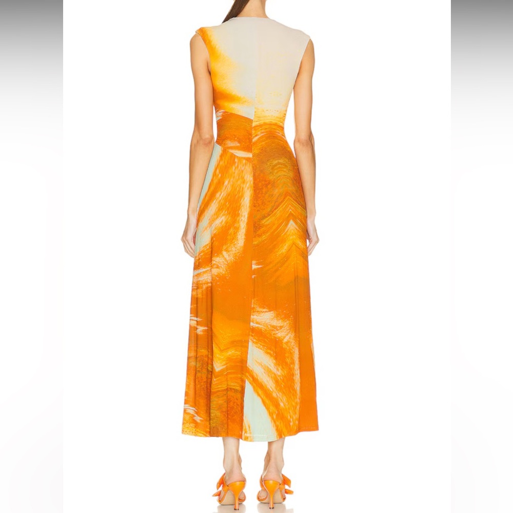 SIMKHAI High Neck Ruched Midi Dress - Picture 3 of 4